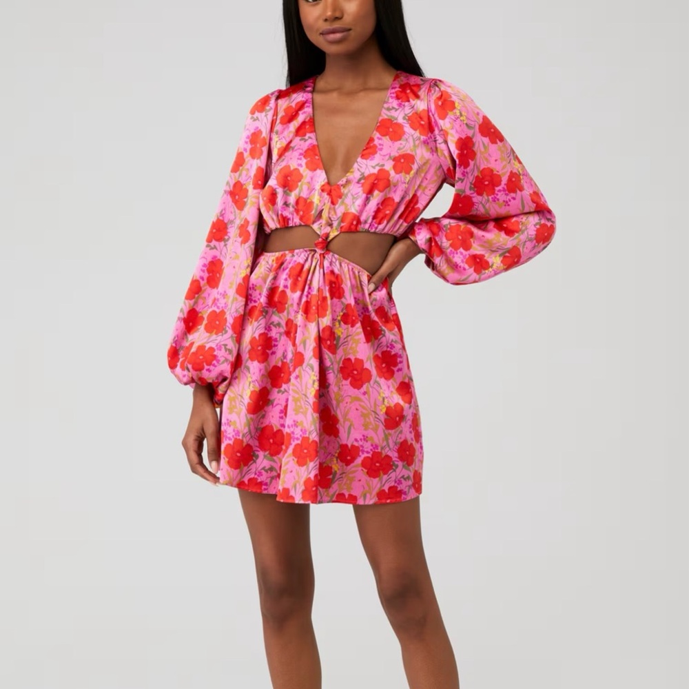 Show me your MuMu Red Floral Christina Dress size Xs